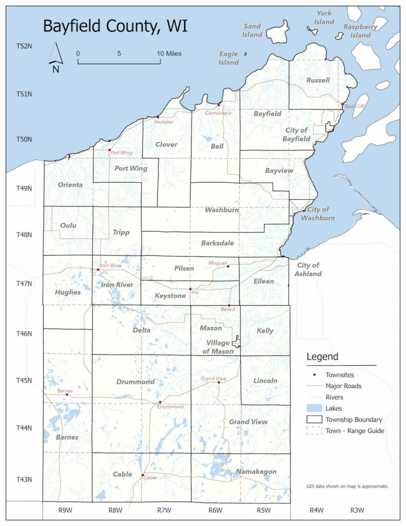 Bayfield County Wisconsin Map